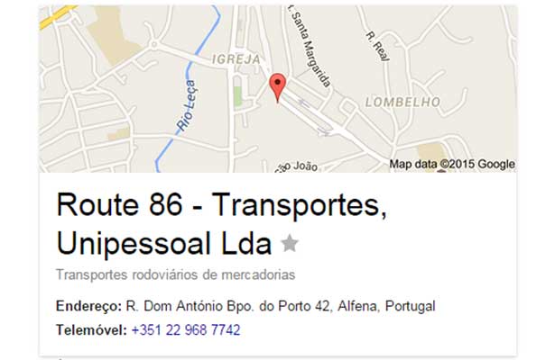 Route 86 – Transportes Unipessoal Lda